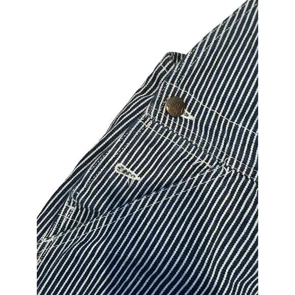 Vtg USA Works Sz 40x30 Railroad Stripe Adjustable Strap Carpenter Bib Overalls